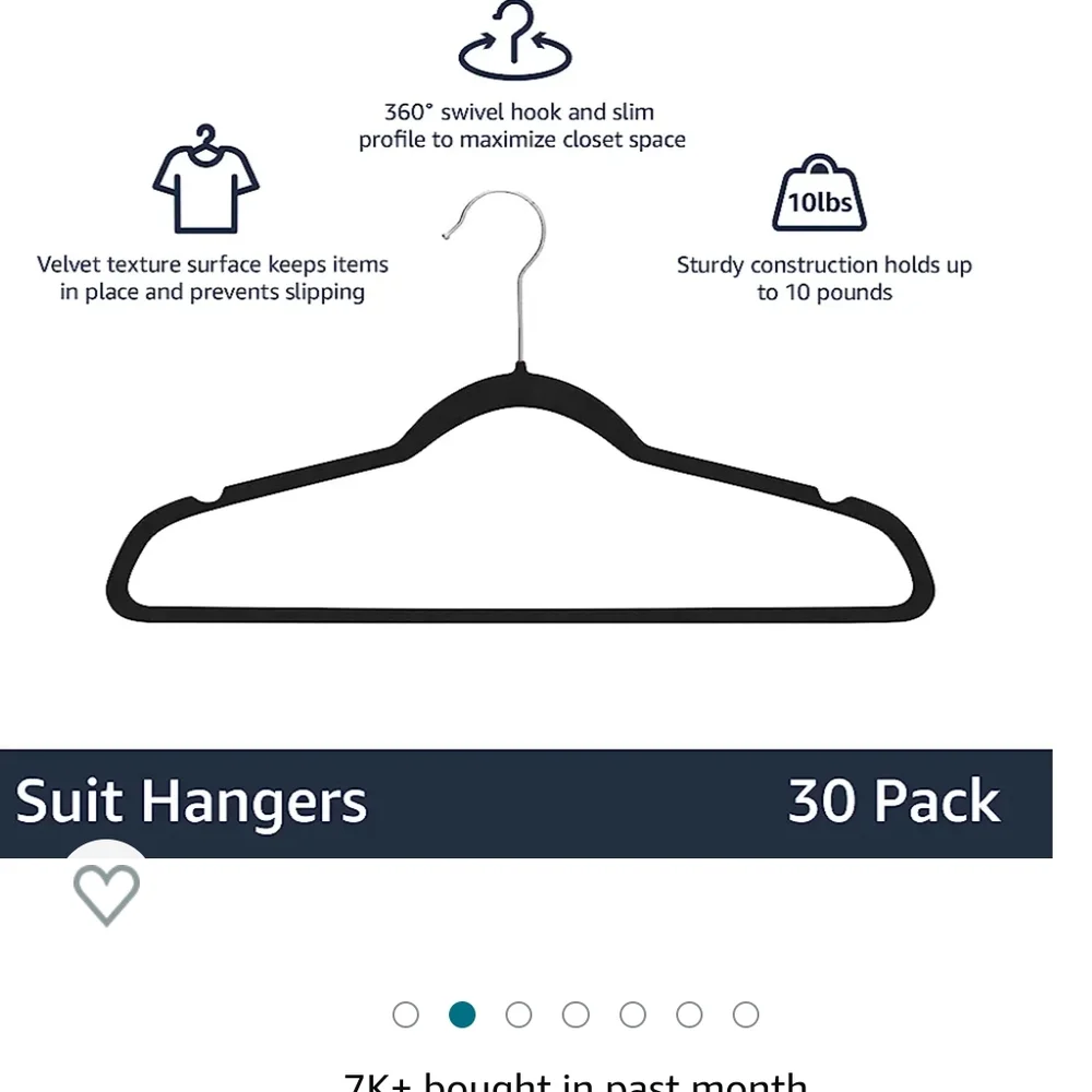 Bundle of 20 velvet coat hangers Black